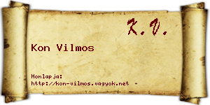 Kon Vilmos névjegykártya